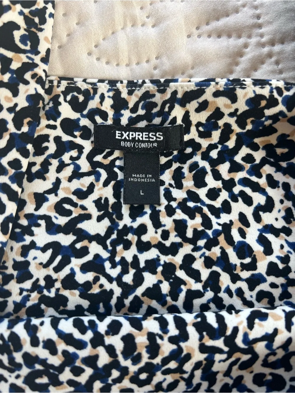 Express Black & White Square Neck Leopard Tank